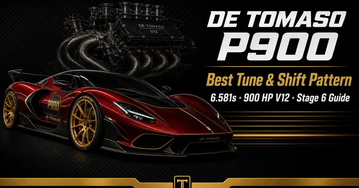 CSR2 De Tomaso P900 Concept best tune and shift pattern — 6.581s Stage 6 fully maxed V12 hypercar