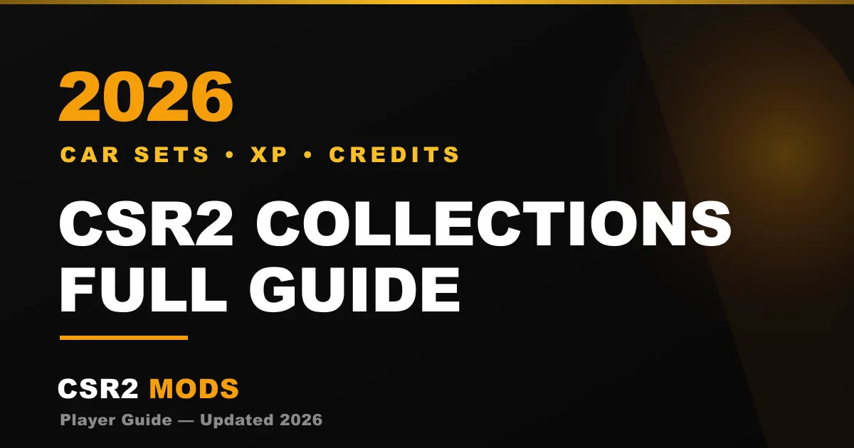 CSR2 Collections guide — how car sets, Veteran Tasks, Collections XP and the Car Credits currency work