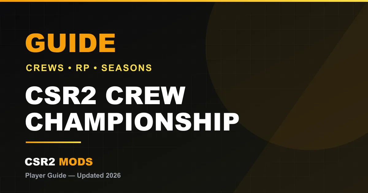 CSR2 Crew Championship guide — how crews, Crew RP, seasons and passive boosts work
