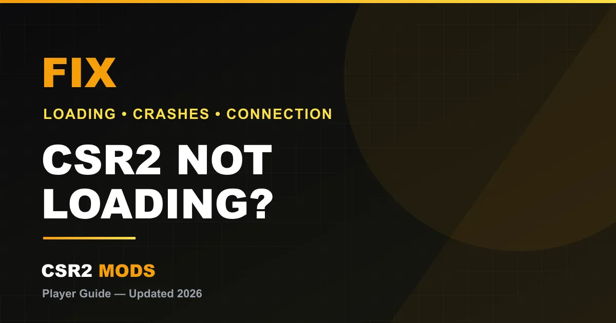 CSR2 not loading or crashing fix guide — troubleshooting the loading screen, crashes and connection errors on iOS and Android